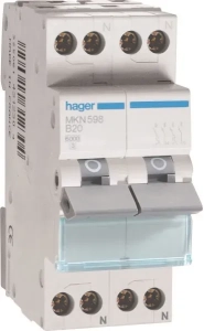 Hager fornuisgroep 2-polig+2 nul 20A B-kar (MKN598)