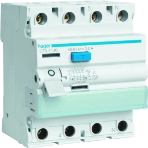 Hager aardlekschakelaar 4-polig 40A 300mA type A (CFA440G)