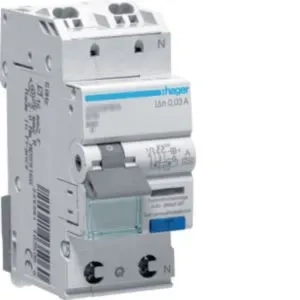 Hager aardlekautomaat 1-polig+nul 16A B-kar 30mA quickconnect (ADA966G)