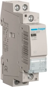 Hager magneetschakelaar 24V ac 25A 1 maak 1 verbreek (ESD227)