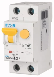 Eaton aardlekautomaat 1-polig+nul 25A B-kar 300mA (PKN6-25/1N/B/03-A-MW)