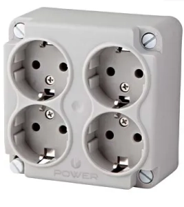 Power kabeldoos deksel incl. 4-voudige contactdoos