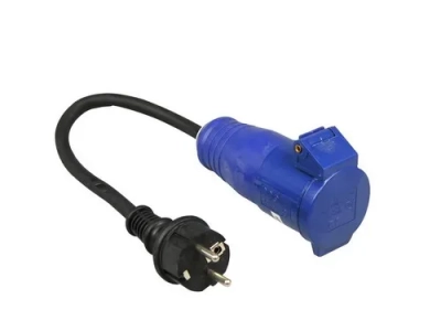 CEE verloopstekker met randaarde naar CEE contra 3-polig 230V 16A 30cm