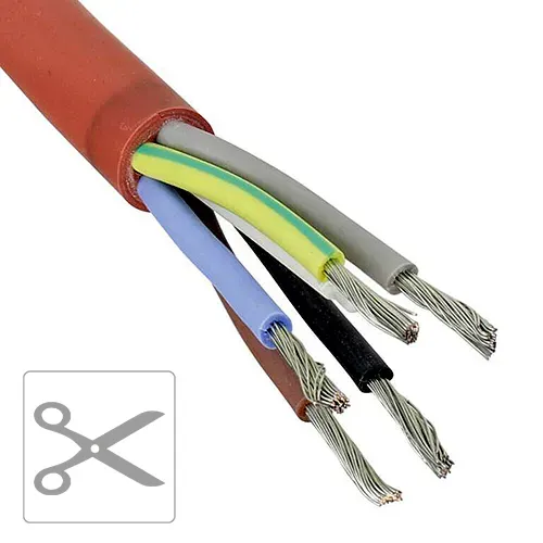 Siliconenkabel SiHF 5x2.5mm² per meter