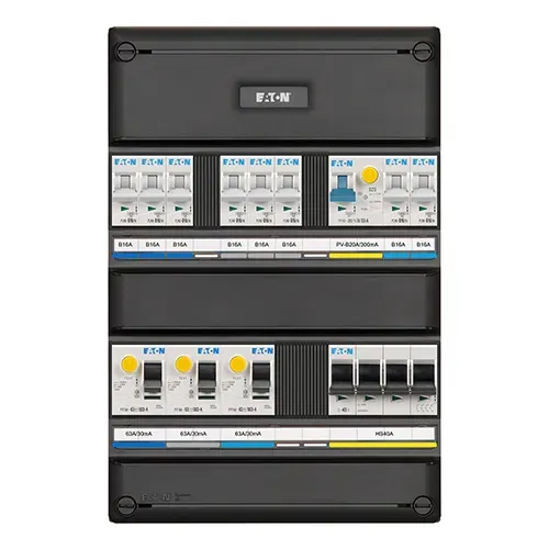 Eaton groepenkast 3-fase 8 groepen + aardlekautomaat