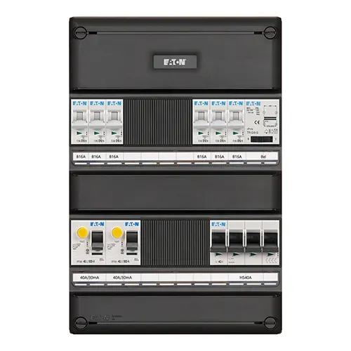 Eaton groepenkast 3-fase 6 groepen + beltrafo