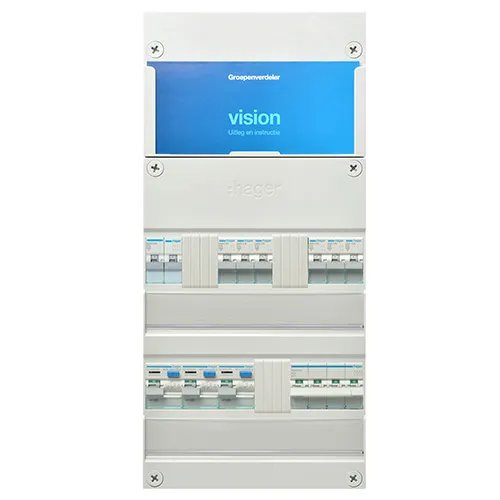 Hager groepenkast 3-fase 6 groepen + kookgroep (ZBH6K3F)