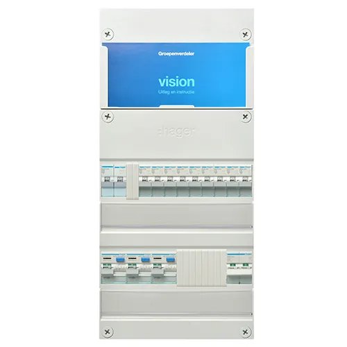 Hager 1-fase groepenkast 9 groepen + kookgroep (ZBH9K1F)