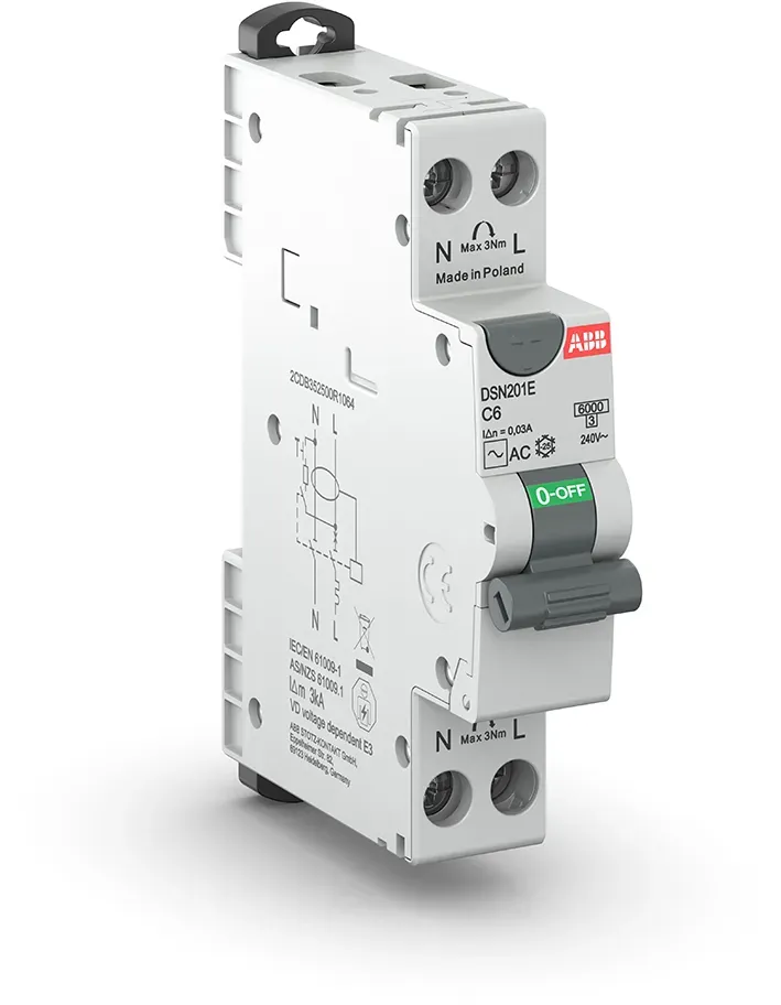 ABB aardlekautomaat 1-polig+nul 16A B-kar 30mA (2CDB352501R1165)