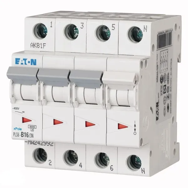 Eaton krachtgroep 3-polig+nul 16A B-kar (PLS6-B16)