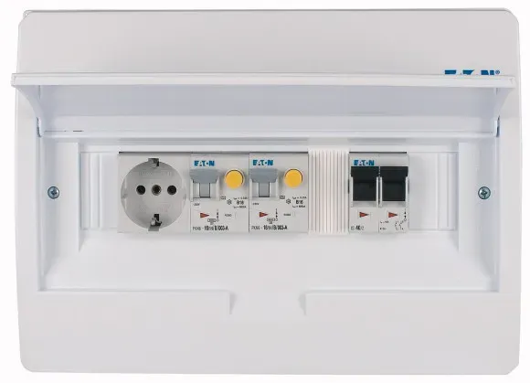 Eaton PV-verdeler installatiekast 1hoofdschakelaar 2x aardlekautomaat 1x WCD